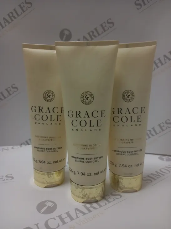 BOX OF APPROX 8 X 225G GRACE COLE BODY BUTTER NECTARINE BLOSSOM & GRAPEFRUIT