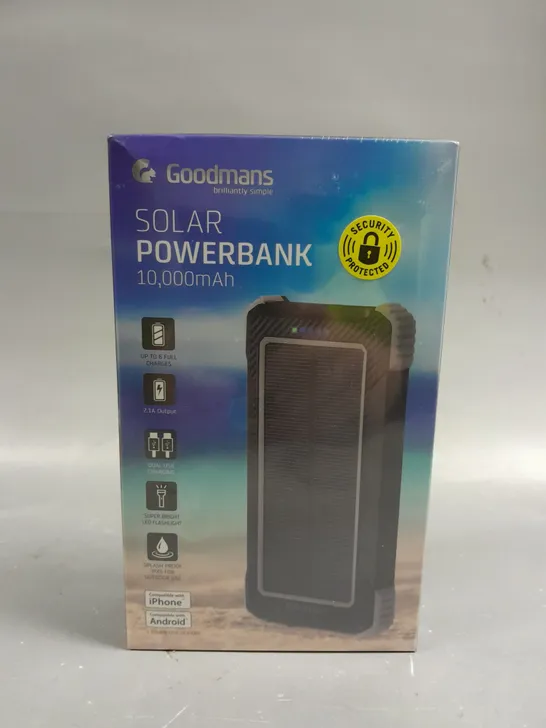 BOXED SEALED GOODMANS SOLAR 10,000MAH POWERBANK 