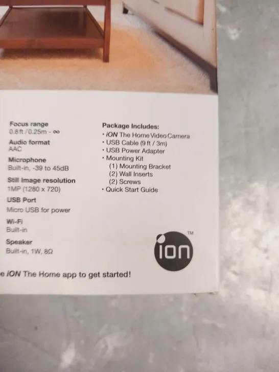 BOXED ION WI-FI VIDEO CAMERA THE HOME HD 720P