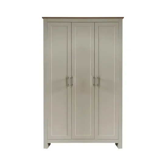 BOXED LANCASTER 4 PIECE SET 3 DOOR WARDROBE IN CREAM (4 BOXES)