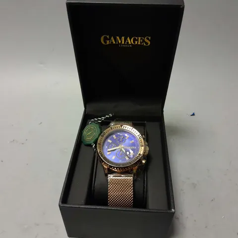 BOXED GAMAGES LONDON LIMITED EDITION HAND ASSEMBLED DOMINANCE AUTOMATIC ROSE BLUE