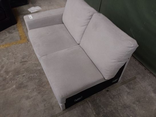 DESIGNER LIGHT GREY FABRIC 2 SEATER SOFA SECTION