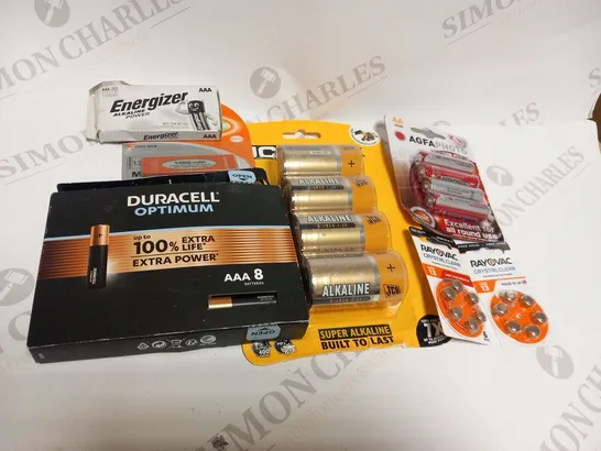 LARGE QUANTITY OF ASSORTED BATTERIES TO INCLUDE; ENERGIZER, DURCELL, JCB, VAPEX AND RAYOVAC