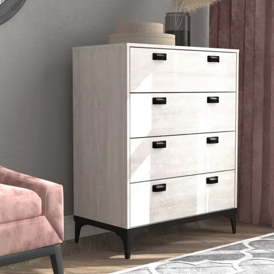 BOXED LAWRENCE 4-DRAWER CHEST OF DRAWERS