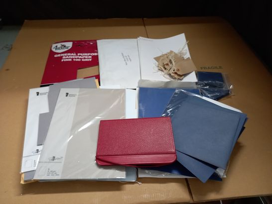 LOT OF ASSORTED ITEMS TO INCLUDE CARD STOCK AND FLAT BOWS