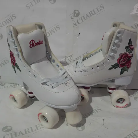 ROOKIE ROLLERSKATES IN WHITE W. ROSE DESIGN UK SIZE 3