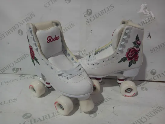 ROOKIE ROLLERSKATES IN WHITE W. ROSE DESIGN UK SIZE 3