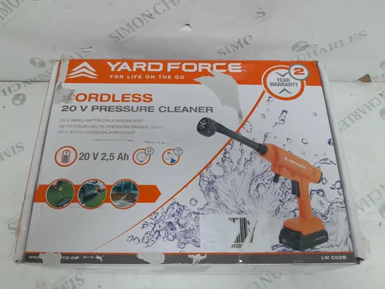 BOXED YARD FORCE 20V CORDLESS PRESSURE WASHER