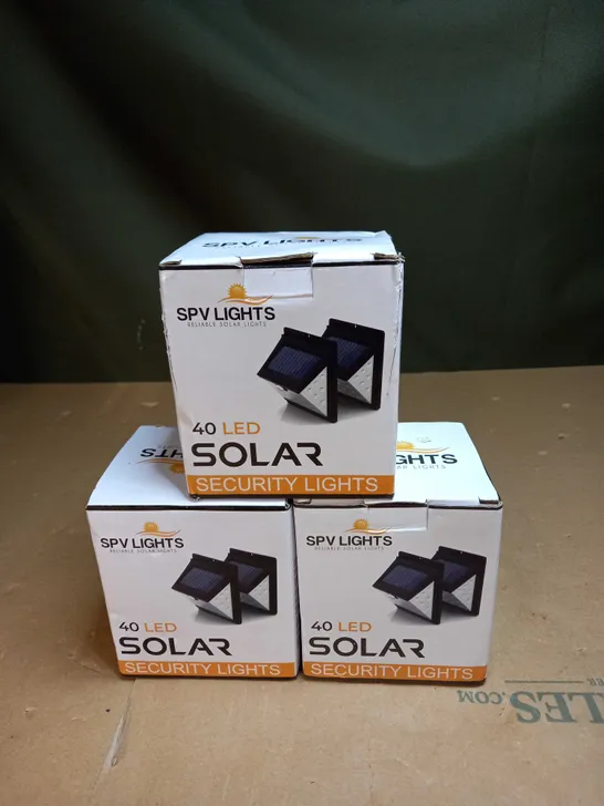 SET OF 3 40 LED SOLAR SECURITY LIGHTS