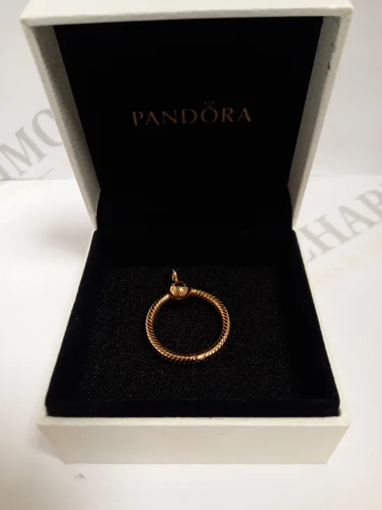 BOXED PANDORA PENDANT CHARM - ROSE GOLD EFFECT