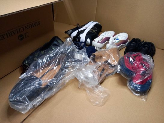 LOT OF APPROXIMATELY 10 SHOES TO INCLUDE: SLIPPERS, TRAINERS, KIDS WATER SHOES
