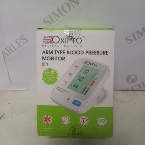 BOXED OXIPRO ARM TYPE BLOOD PRESSURE MONITOR 