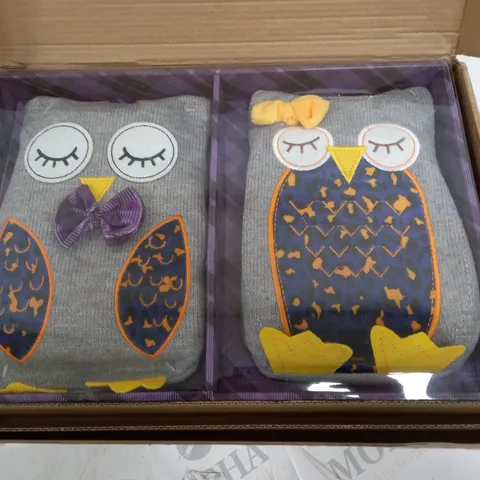 PAIR OF OWL THEMED WARMIES