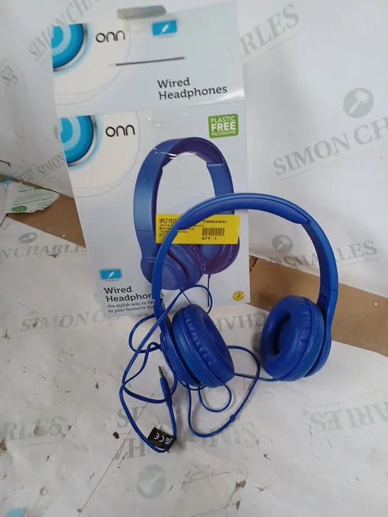  ONN WIRED HEADPHONES BLUE