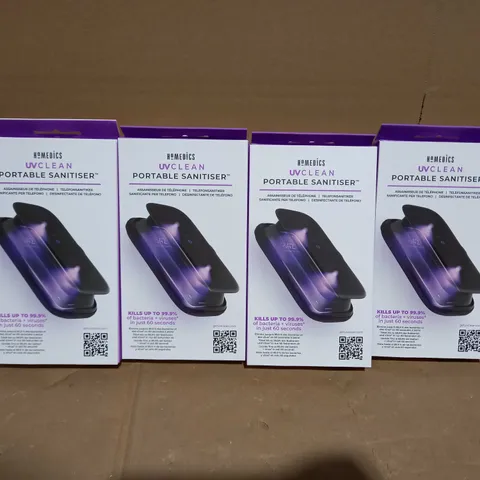 BOX OF 4 HOMEDICS UV-CLEAN PORTABLE SMARTPHONE SANITISERS