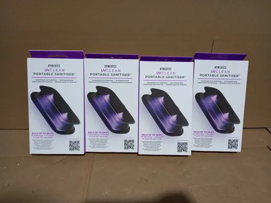 BOX OF 4 HOMEDICS UV-CLEAN PORTABLE SMARTPHONE SANITISERS