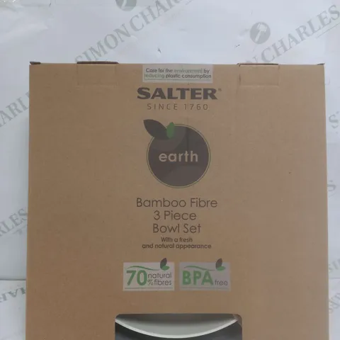 SALTER EARTH THREE-PIECE LIGHTWEIGHT REUSABLE BOWL SET