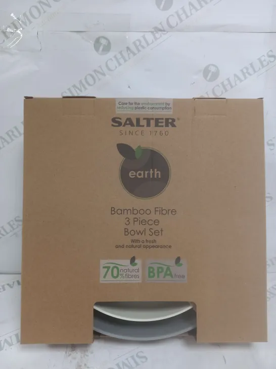 SALTER EARTH THREE-PIECE LIGHTWEIGHT REUSABLE BOWL SET