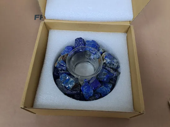 LOT OF 2 BRAND NEW BLUE ROCK THEMED TEA LIGHT HOLDERS