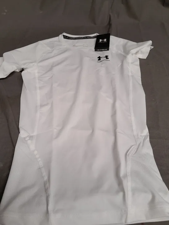 UNDER ARMOUR HEATGEAR WHITE T-SHIRT - SMALL