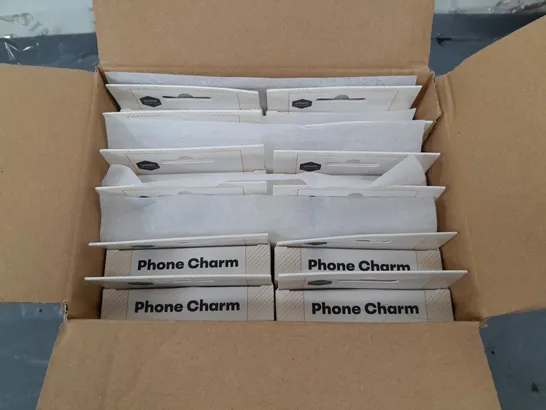 LOT OF 48 BOXED BRAND NEW PHONE CHARMS IN TORTOISE 