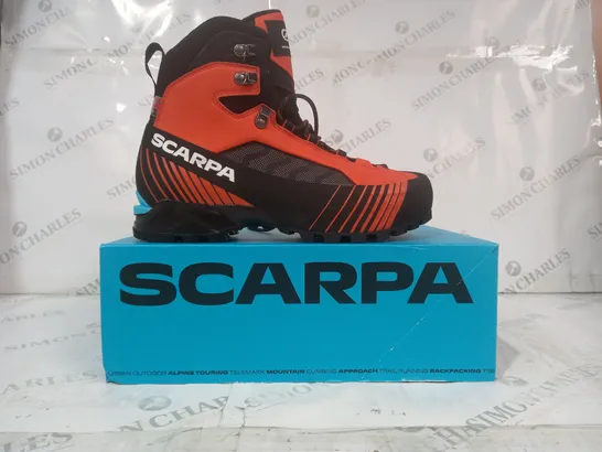 BOXED PAIR OF SCARPA RIBELLE LITE HD BOOTS IN ORANGE UK SIZE 7.5