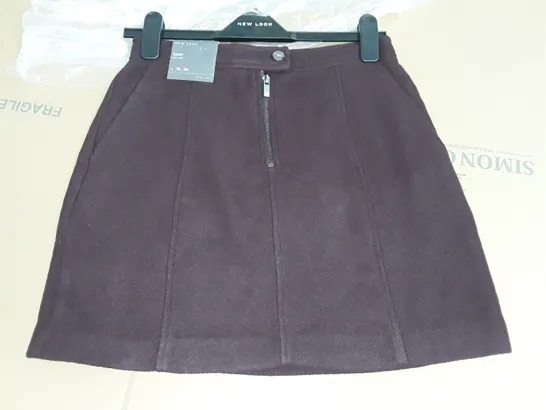 BAGGED NEW LOOK JUTE/ROK SKIRT IN WINE - UK10