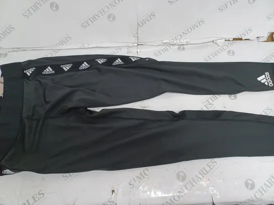 ADIDAS BLACK/WHITE LOGO TIGHTS- MEDIUM