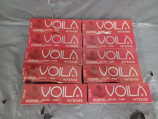 APPROXIMATELY 10 BOXED VOILA COVERAGE COLOUR CARE INTENSE HAIR COLOUR (10 x 60ml)