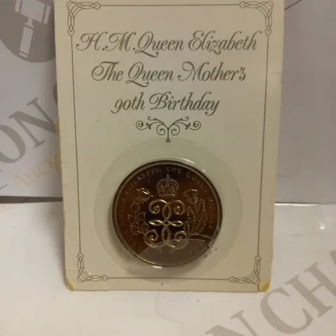 QUEEN ELIZABETH THE QUEENS MOTHERS 90TH BIRTHDAY COMMEMORATIVE COIN