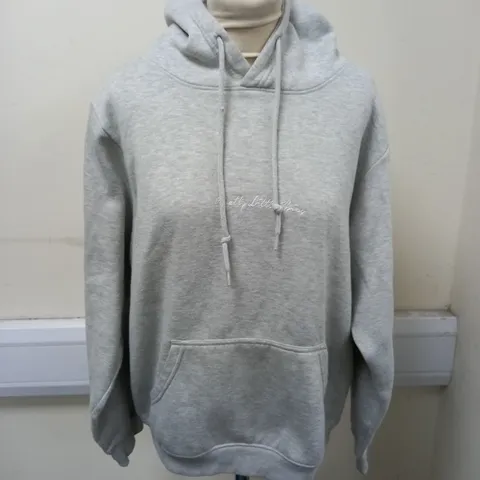 PRETTY LITTLE THING MARL GREY HOODIE LARGE