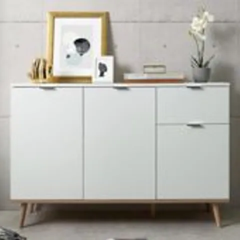 BOXED GOTEBORG 56 SIDEBOARD IN WHITE/SONOMA OAK - 2 BOXES