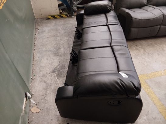 DESIGNER BLACK LEATHER MANUAL RECLINING SOFA BASE