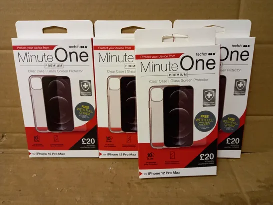 LOT OF 4 MINUTE ONE CLEAR CASES FOR IPHONE 12 PRO MAX