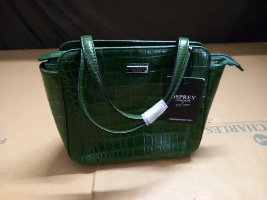 osprey London emerald minster grab bag in green croc