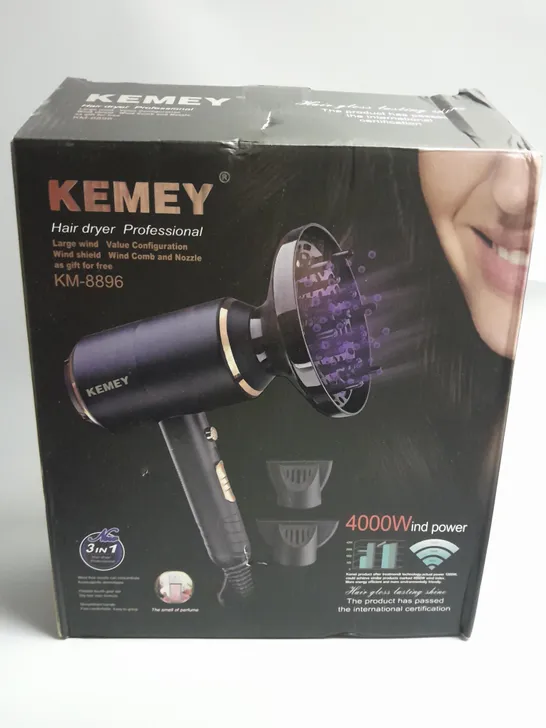 BOXED KEMEY PROFESSIONAL 4000W HAIR DRYER - KM-8896 