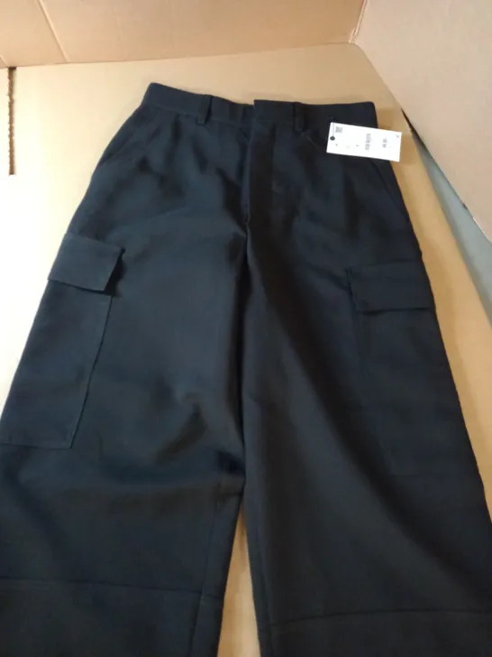 ZARA LONG LENGTH BLACK TROUSERS - S