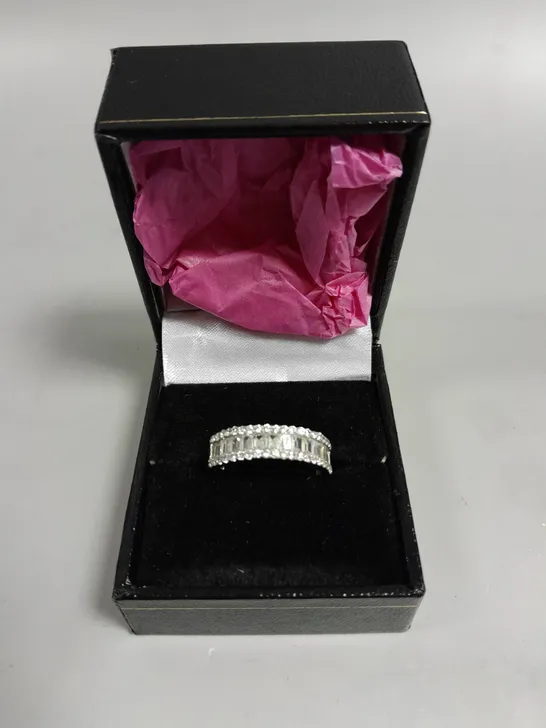 PRINCESS CUT 3 ROW CHANNEL ETERNITY RING 