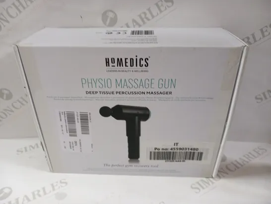 BOXED HOMEDICS PHYSIO MASSAGE GUN DEEP TISSUE MASSAGER