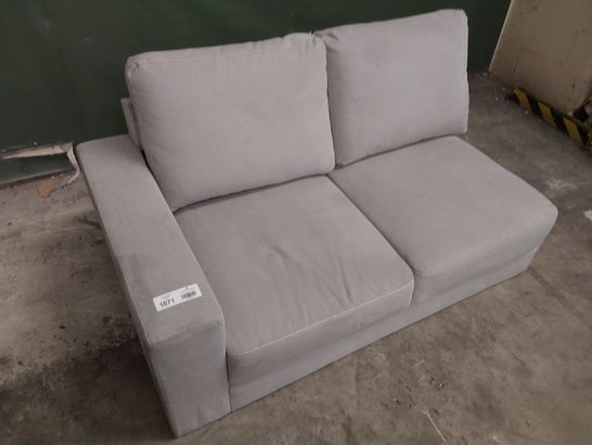 DESIGNER LIGHT GREY FABRIC 2 SEATER SOFA SECTION