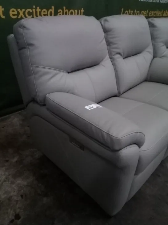 DESIGNER G PLAN MADE SEATTLE CAMBRIDGE GREY ELECTRIC RECLINING TWO SEATER SOFA AND FIXED TWO AND A HALF SEATER SOFA