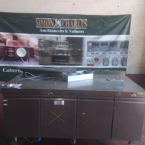 COMMERCIAL FOOD PREP STATION WITH UNDERCOUNTER FRIDGE 