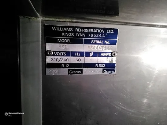 WILLIAMS HS1 TALL REFRIGERATOR 