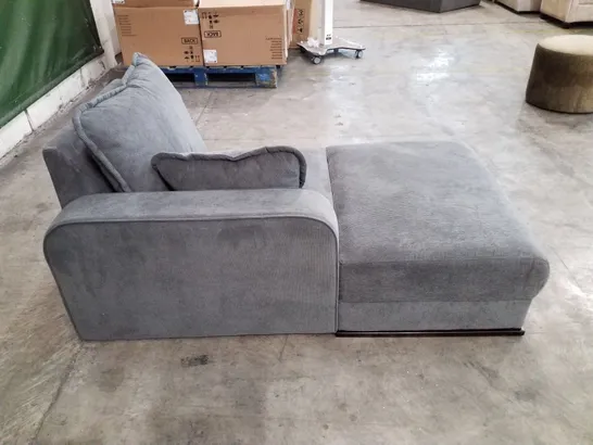 QUALITY DESIGNER LHF CHAISE - DARK GREY CORDUROY FABRIC 