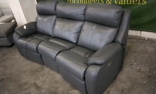 QUALITY BRITISH DESIGNED & MANUFACTURED G PLAN KINGSBURY 3 SEATER POWER RECLINER CURVED SOFA CAPRI SEAL LEATHER