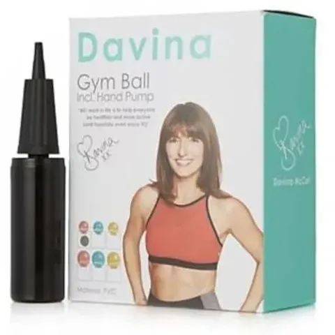 2 BRAND NEW BRAND NEW BOXED DAVINA GYM BALL INCLUDING HAND PUMP AND MAT- CORAL(2 BOXES)