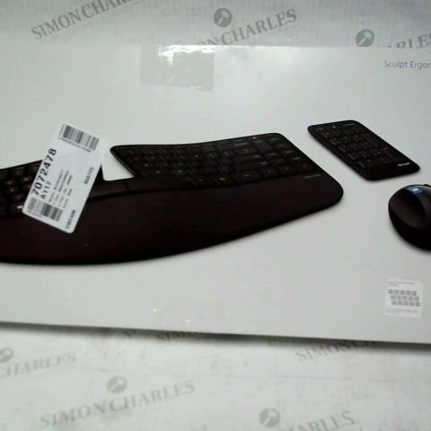 BOXED SCULPT MICROSOFT ERGONOMIC KEYBOARD AND MOUSE
