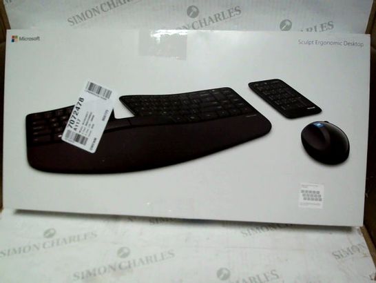 BOXED SCULPT MICROSOFT ERGONOMIC KEYBOARD AND MOUSE