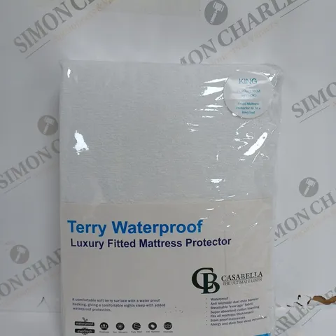 SEALED TERRY WATERPROOF LUXURY FITTED MATTRESS PROTECTOR - KING