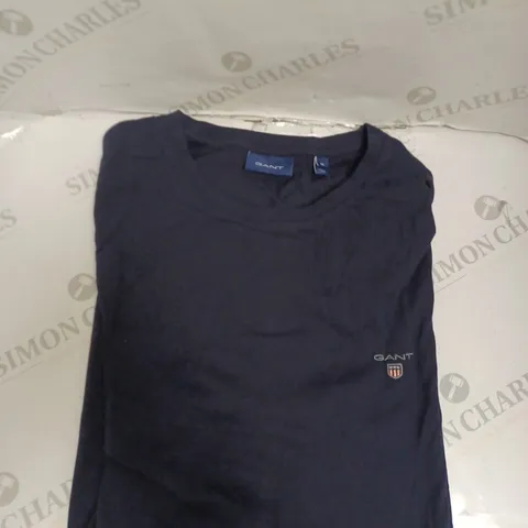 GANT ROUND NECK T-SHIRT - NAVY - XL.